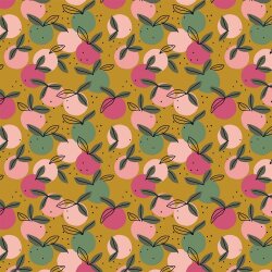 0,9 Meter - Baumwollpopeline Organic PEACHY Früchte...