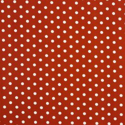 1,3 Meter - Baumwollpopeline 8mm Punkte - terrakotta