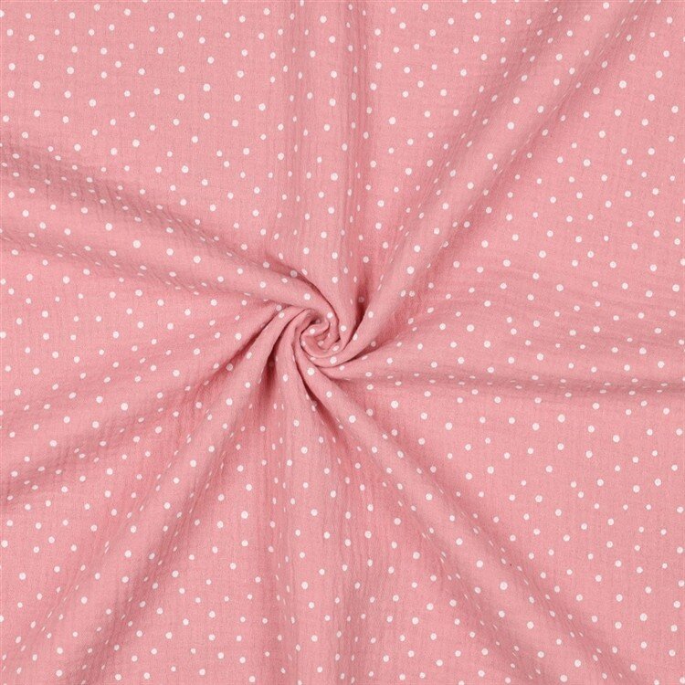 0,9 Meter - Musselin kleine Punkte - quarzrosa
