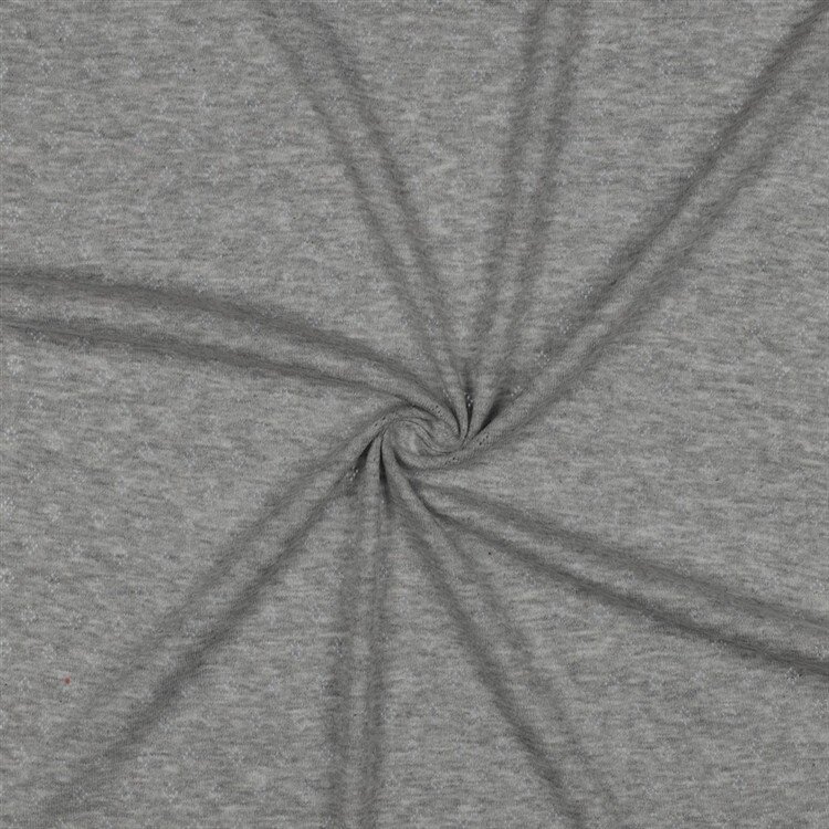 0,9 Meter - Feinstrickjersey *Vera* Lochmuster - grau meliert