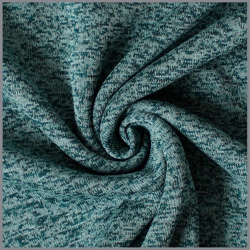 0,9 Meter - Strickfleece *Marie* Uni - meliert mystic green