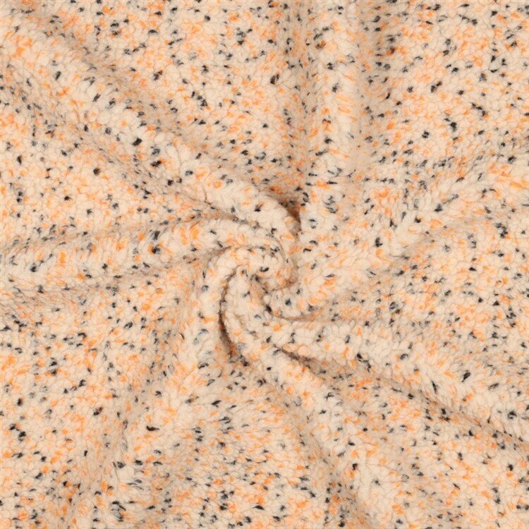 0,9 Meter - Teddystoff Bunt Meliert - cremerose