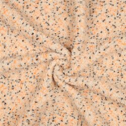 0,9 Meter - Teddystoff Bunt Meliert - cremerose