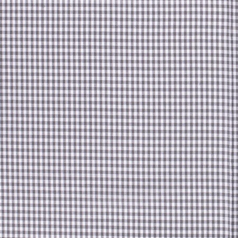 0,9 Meter - Baumwollpopeline garngefärbt Vichy Karo 5mm - dunkelgrau