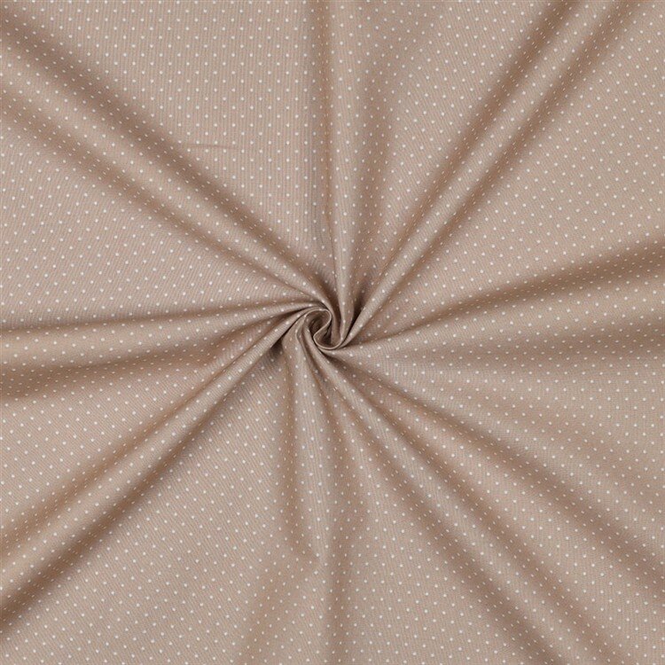 1,2 Meter - Baumwollpopeline 2mm Punkte - sand