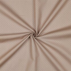 1,2 Meter - Baumwollpopeline 2mm Punkte - sand