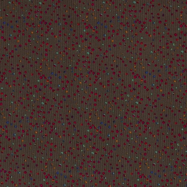 0,8 Meter - Chiffon Punkte taupe