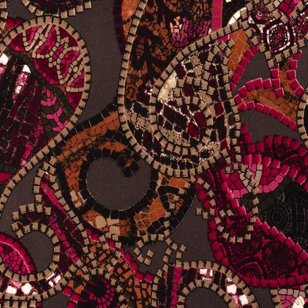 1,3 Meter - Polyesterjersey abstrakte Streifen - braun