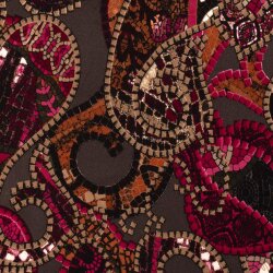 1,3 Meter - Polyesterjersey abstrakte Streifen - braun