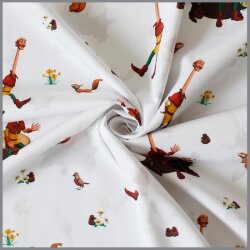 0,6 Meter - Baumwollstoff Efteling Langnek- creme