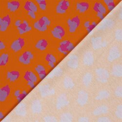 Baumwolljersey Fräulein von Julie Digital Leotupfen - orange/fuchsia