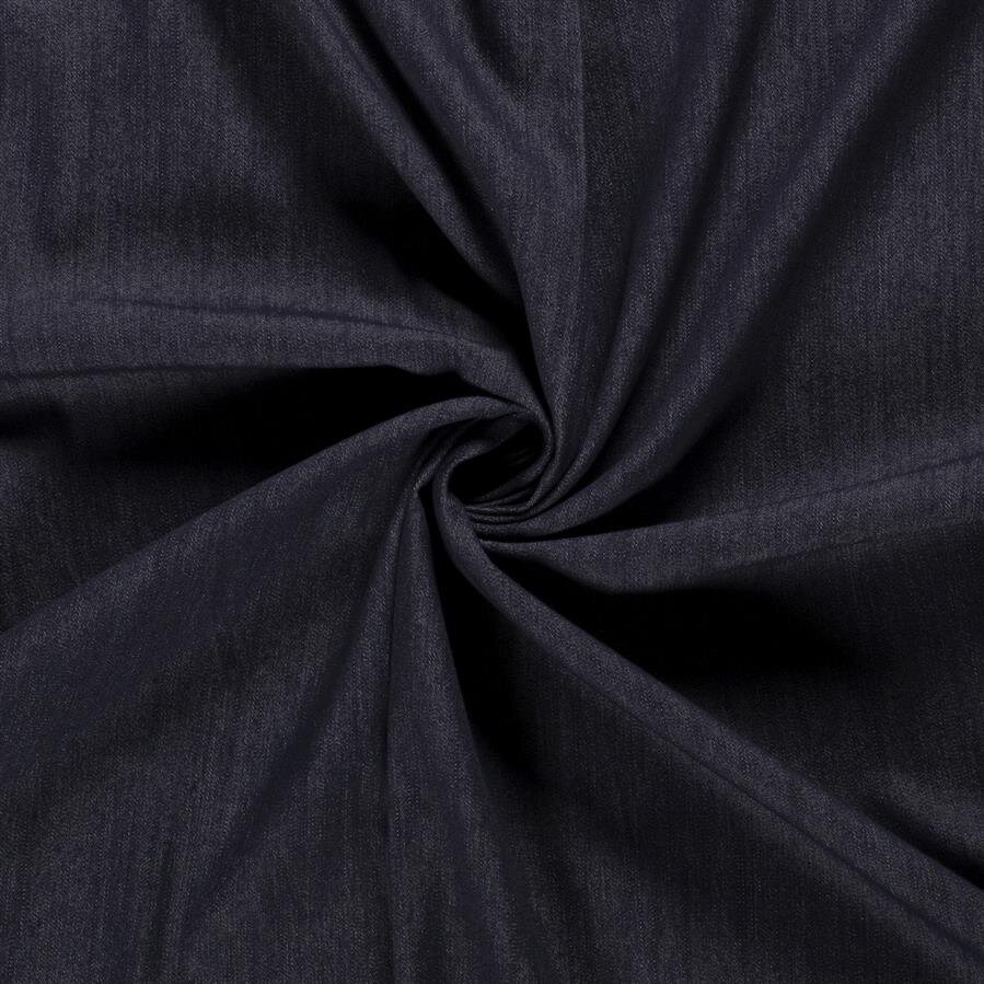 0,9 Meter - Stretch Jeansstoff fein *Marie* Uni - nachtblau