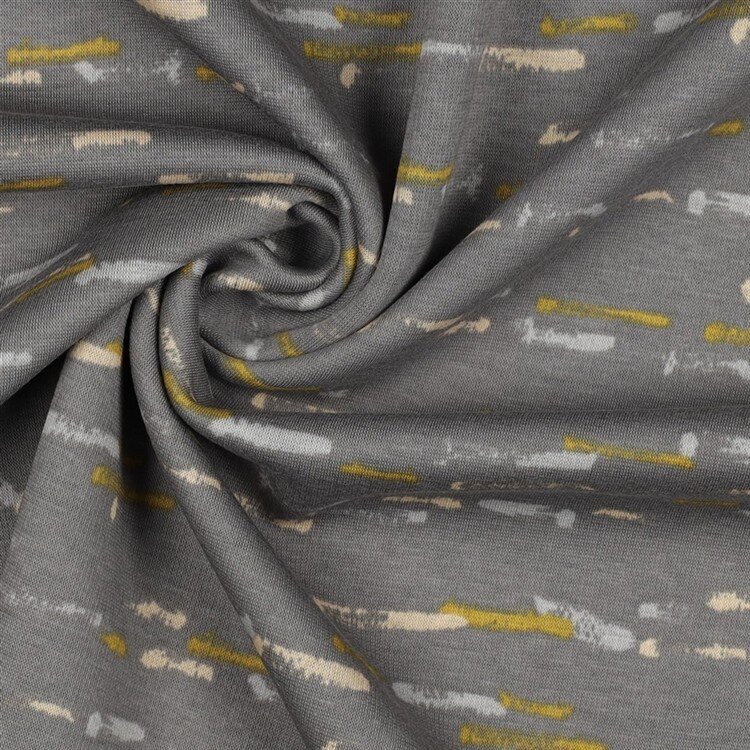 0,7 Meter - Alpenfleece Gestrichelt - mausgrau