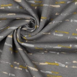 0,7 Meter - Alpenfleece Gestrichelt - mausgrau