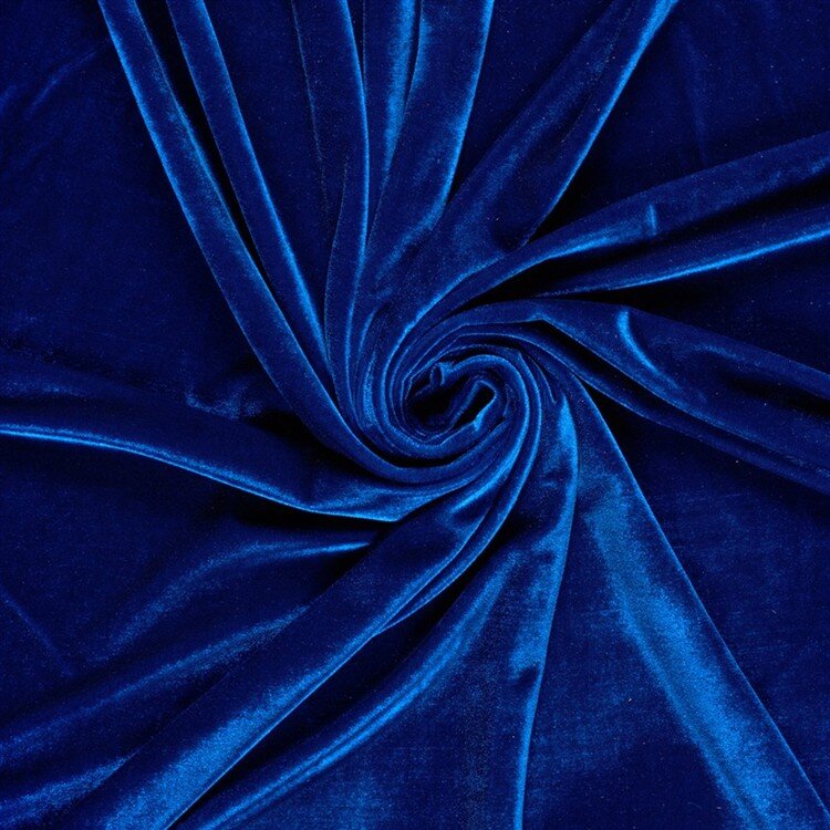 0,3 Meter - Stretch Samt *Marie* Uni - königsblau