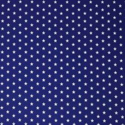 0,9 Meter - Baumwollpopeline 10mm Sterne - kobaltblau
