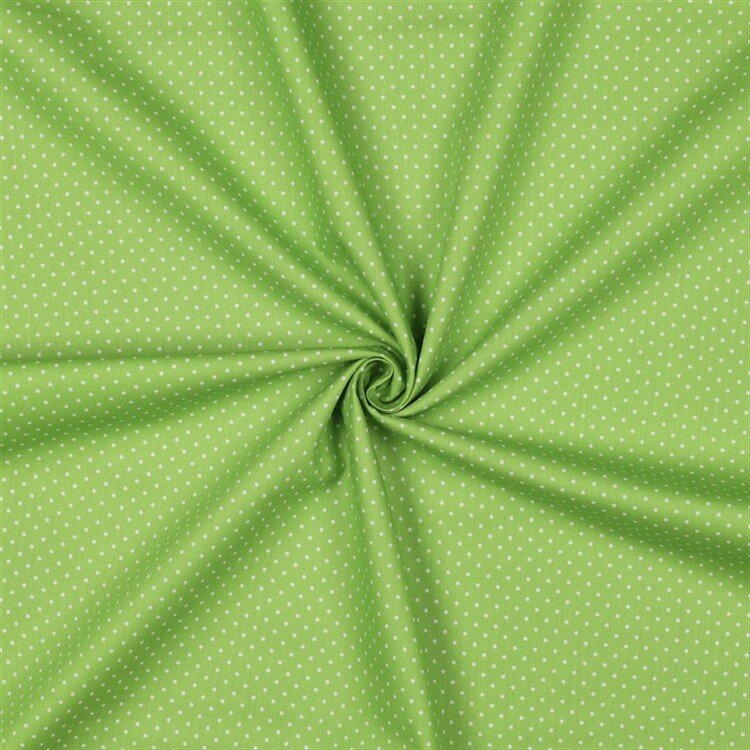 0,8 Meter - Baumwollpopeline 2mm Punkte - limette