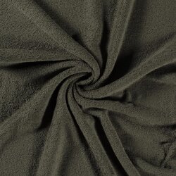 0,7 Meter - Frottee *Marie* Uni - dunkeloliv