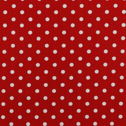 0,95 Meter - Baumwollpopeline 8mm Punkte - rot