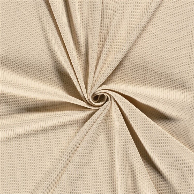 0,7 Meter - Waffeljersey *Marie* - hell beige