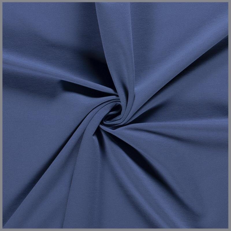 0,7 Meter - French Terry *Marie* Uni - stahlblau