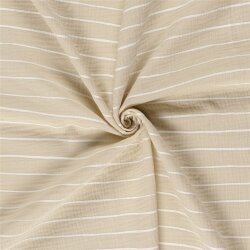 0,4 Meter - Musselin weisse Streifen - cremeweiss