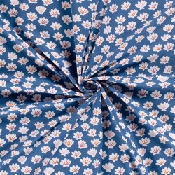 0,4 Meter - Baumwolljersey Muscheln Indigoblau