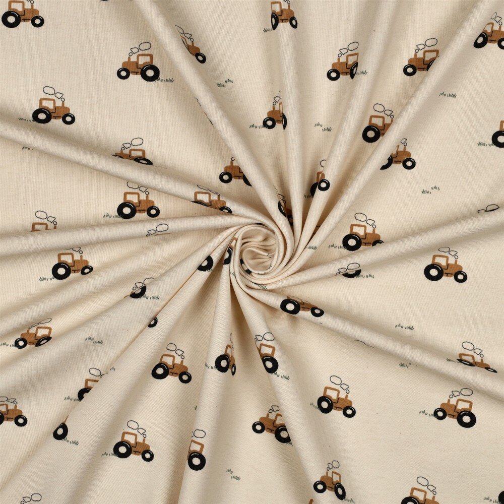 Baumwolljersey Kleiner Traktor - natur