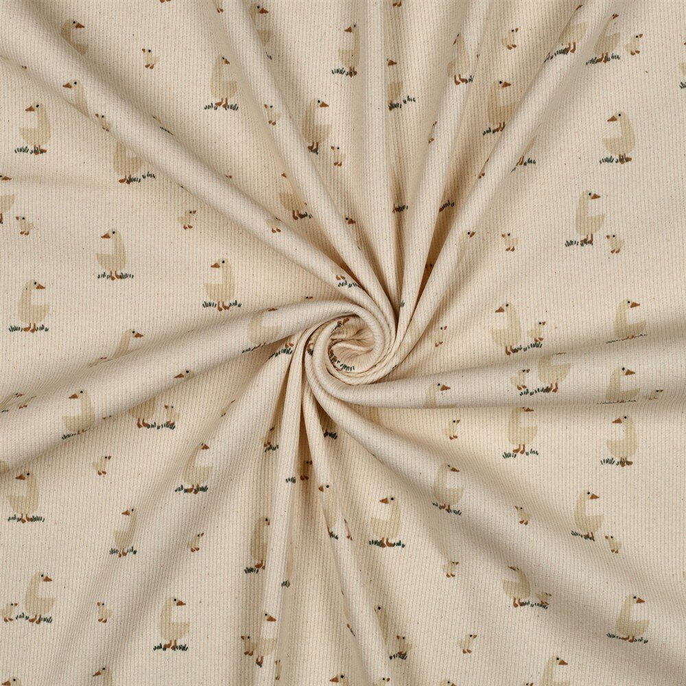 Rippenjersey Organic Gänsefamilie - natur