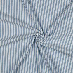 Musselin Garngefärbt Streifen - altweiß/jeansblau