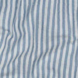 Musselin Garngefärbt Streifen - altweiß/jeansblau