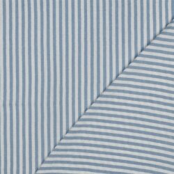 Musselin Garngefärbt Streifen - altweiß/jeansblau