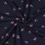 Musselin Bestickt Blumen - dunkelblau