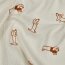 Musselin Bestickt Hunde - creme/karamell
