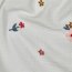 Musselin Bestickt Blumen - creme/kamel