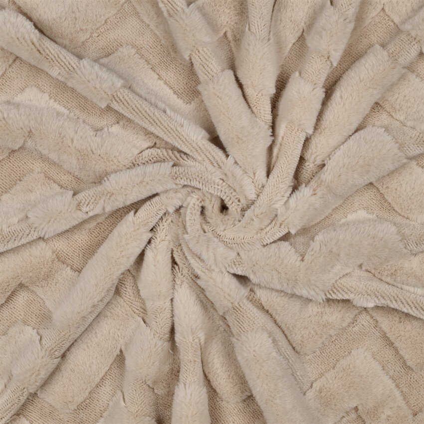 Wellnessfleece Zickzack - hellbeige