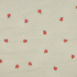 Teddystoff Bestickt Pfirsiche - creme