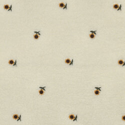 Teddystoff Bestickt Sonnenblume - creme