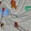 Baumwolljersey bunte Safari Tiere - grau meliert