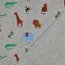 Baumwolljersey bunte Safari Tiere - grau meliert