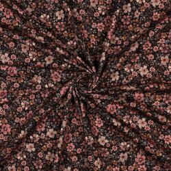 Baumwolljersey Digital Blumenmeer - braun