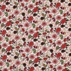 Baumwolljersey Digital Blumen - altweiss