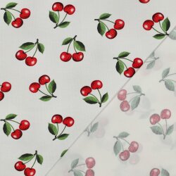 Baumwolljersey Digital Kirschen - altweiß