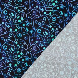 Baumwolljersey Digital Controller - dunkelblau