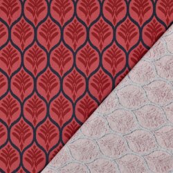 Baumwolljersey Ornament Waben - dunkelrosa