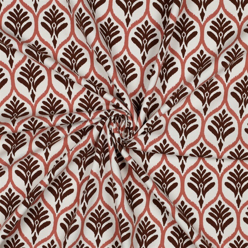 Baumwolljersey Ornament Waben - weiß