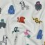 Baumwolljersey bunte lustige Tiere - weiß