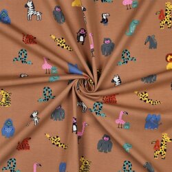 Baumwolljersey bunte lustige Tiere - kamel