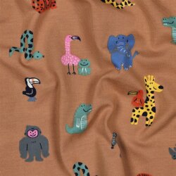 Baumwolljersey bunte lustige Tiere - kamel