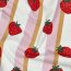 Baumwolljersey Erdbeeren auf Streifen - weiß